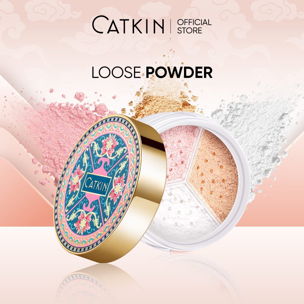 CATKIN 3-Colours Loose Finishing Powder Setting Powder Oil Control Minimizes Pores Shimmer/Matte