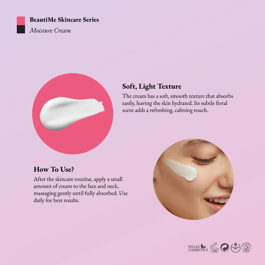 BeautiMe VCONIAMIDE™ Moisture Cream (50g) Anti Dryness Nourishing Cream with VCO and Niacinamide - Image 4