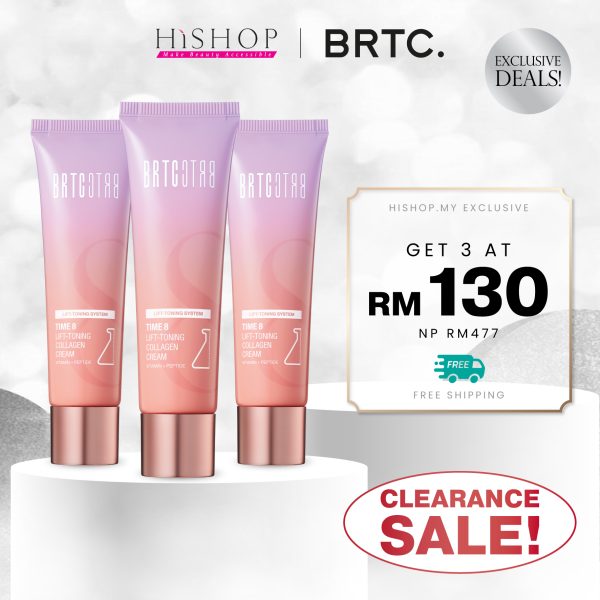 [Hishop Exclusive] BRTC Time 8 Lift-Toning Collagen Cream (80ml x 3 Pcs)
