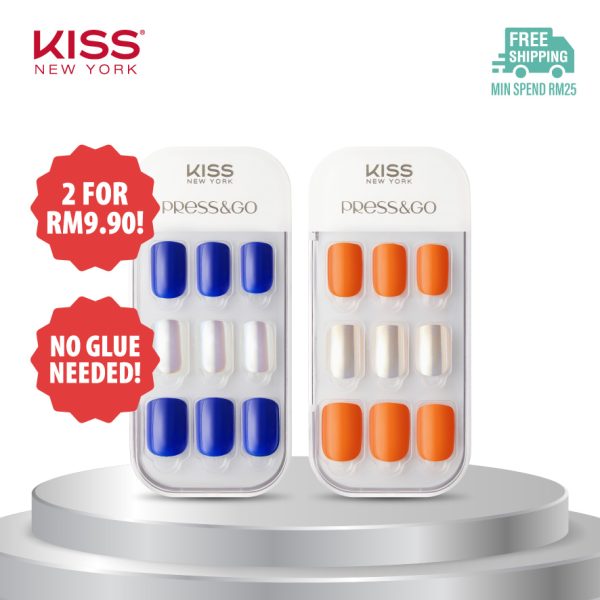 [CLEARANCE] Kiss New York Press & Go Nails 2 Pcs Air Fit Set (NO GLUE NEEDED)