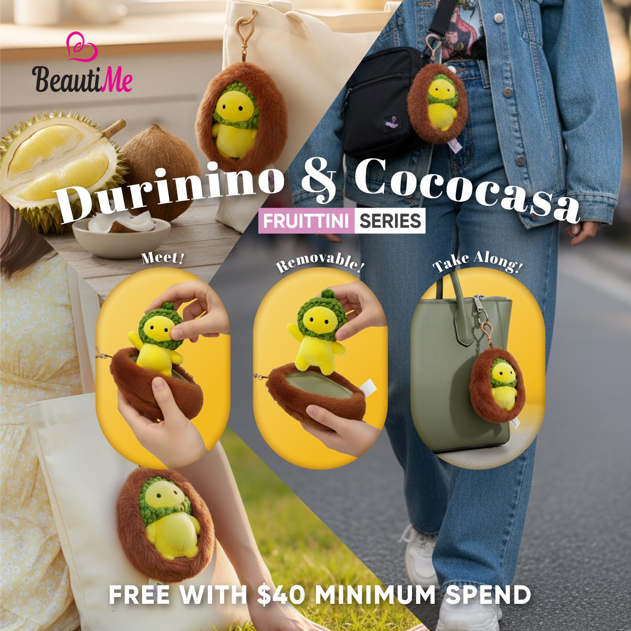 BeautiMe Fruittini Series Mascot Toy - Durinino & Cococasa - Image 10
