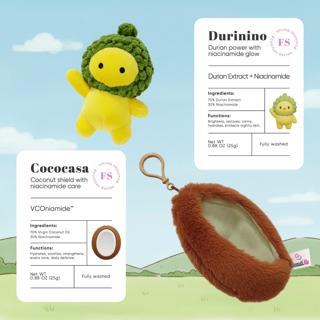 BeautiMe Fruittini Series Mascot Toy - Durinino & Cococasa - Image 9