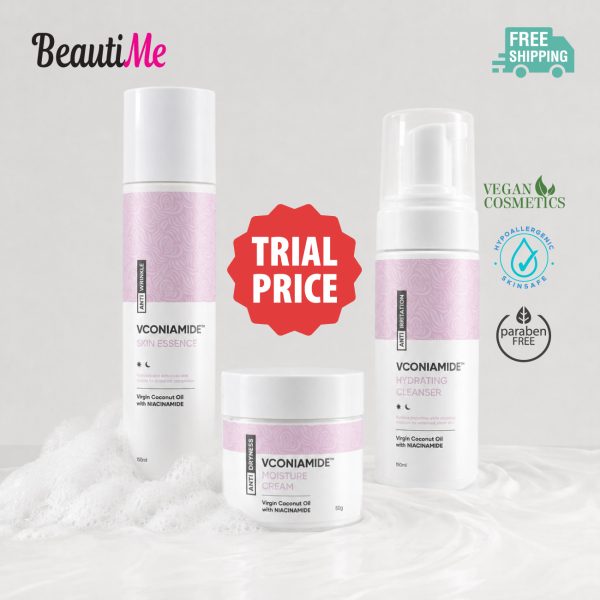 [TRIAL] BeautiMe VCONIAMIDE™ Skincare Set 3 in 1 (Hydrating Cleanser, Skin Essence, and Moisture Cream, Trial Cream)