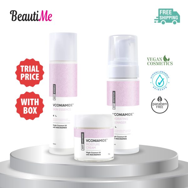 [TRIAL] BeautiMe VCONIAMIDE™ Skincare Set 3 in 1 (Hydrating Cleanser, Skin Essence, and Moisture Cream, Trial Cream)