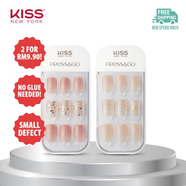 [CLEARANCE] Kiss New York Press & Go Nails 2 Pcs Air Fit Set (Small Defect) (NO GLUE NEEDED)