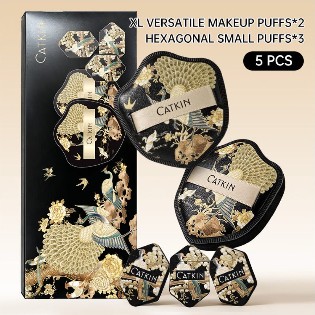 CATKIN Phoenix Makeup Puffs Collection 5 Pcs Set Gentle on skin Dry & Wet Use - Image 3