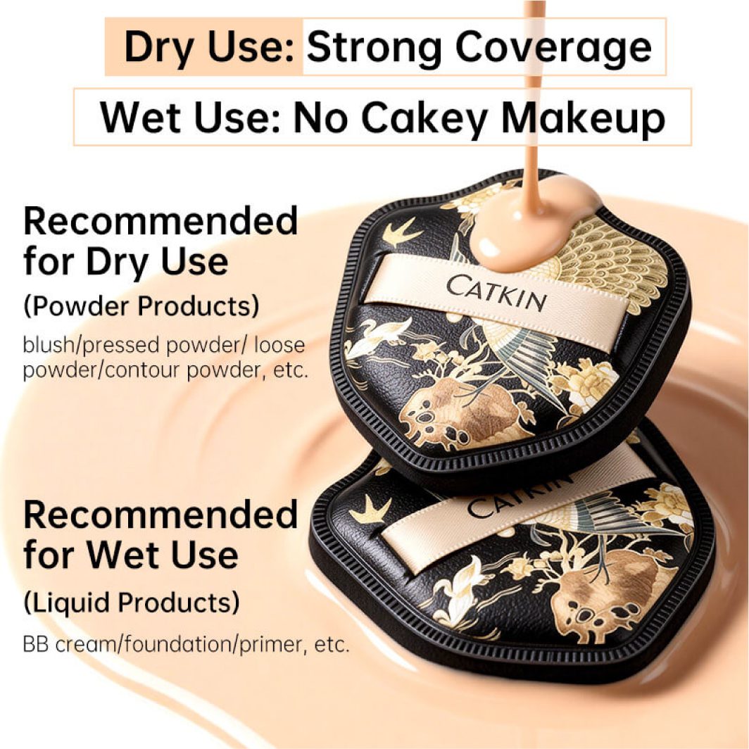 CATKIN Phoenix Makeup Puffs Collection 5 Pcs Set Gentle on skin Dry & Wet Use - Image 6