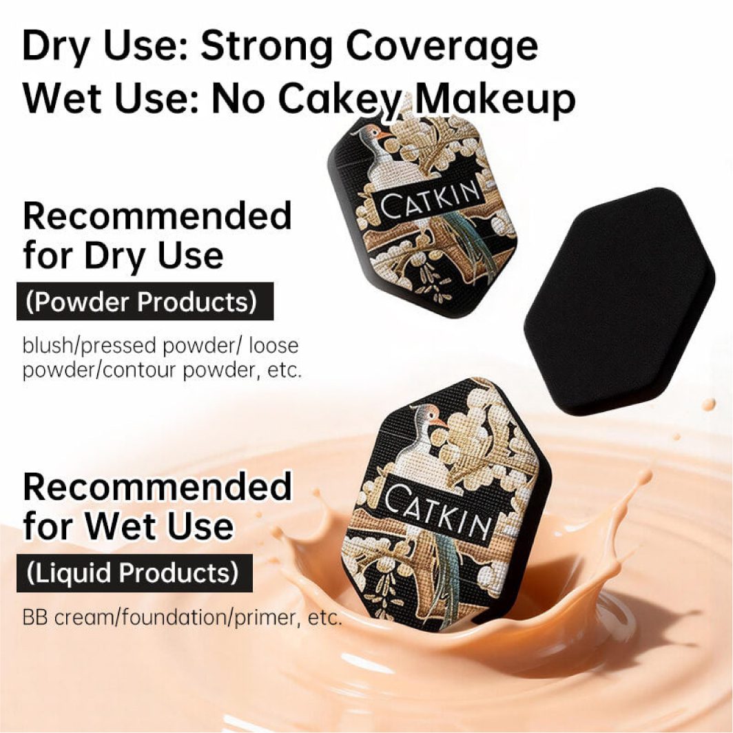 CATKIN Phoenix Makeup Puffs Collection 5 Pcs Set Gentle on skin Dry & Wet Use - Image 7
