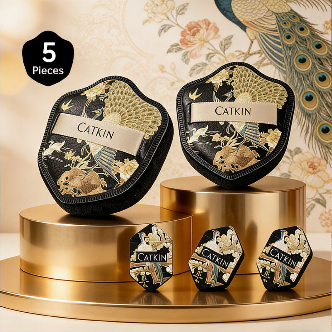 CATKIN Phoenix Makeup Puffs Collection 5 Pcs Set Gentle on skin Dry & Wet Use - Image 10