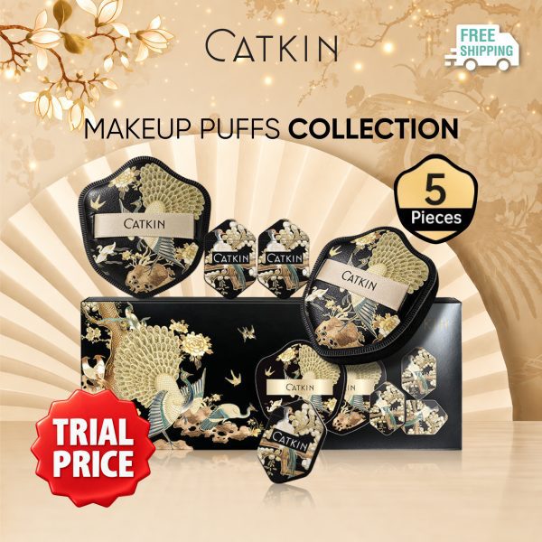 [TRIAL] CATKIN Phoenix Makeup Puffs Collection 5 Pcs Set Gentle on skin Dry & Wet Use