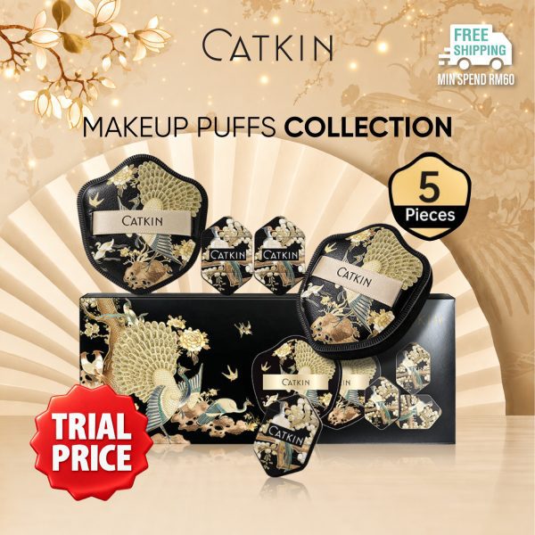 [TRIAL] CATKIN Phoenix Makeup Puffs Collection 5 Pcs Set Gentle on skin Dry & Wet Use